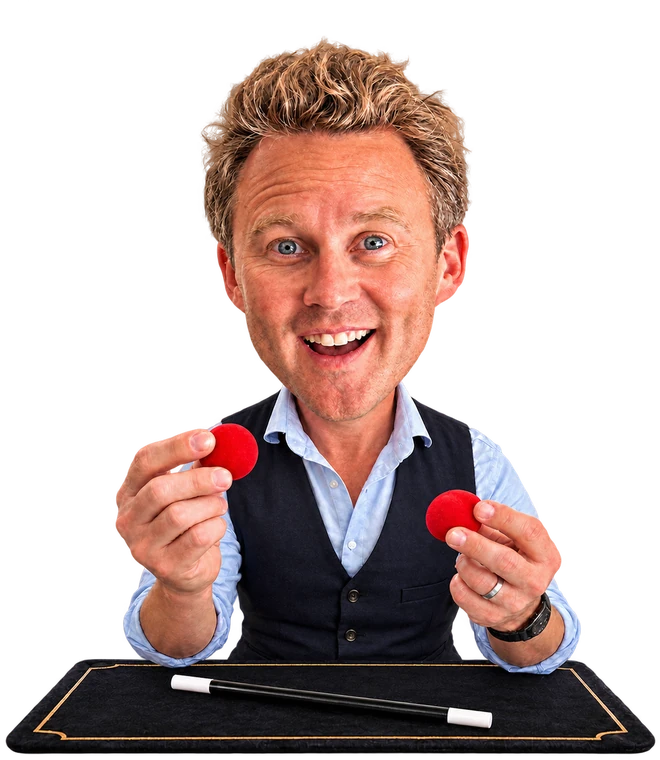 Richard &lsquo;Ketsy&rsquo; Kettle performing a sponge ball trick