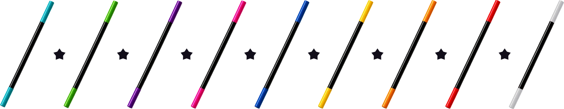 The nine collectable Ketsy&rsquo;s Young Magicians magic wands