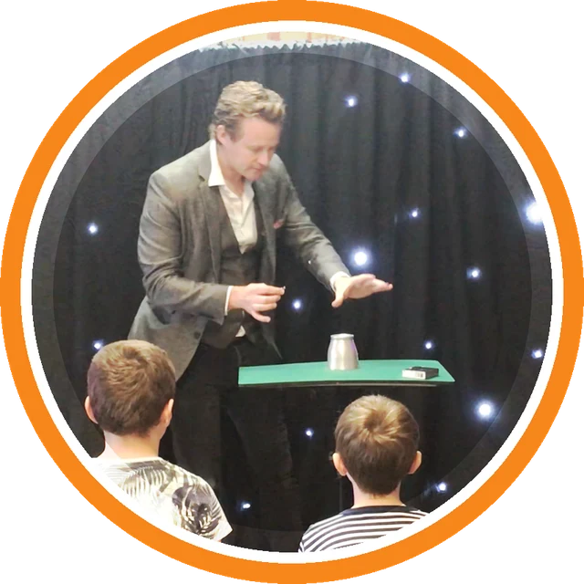 Ketsy performing a magic show for children